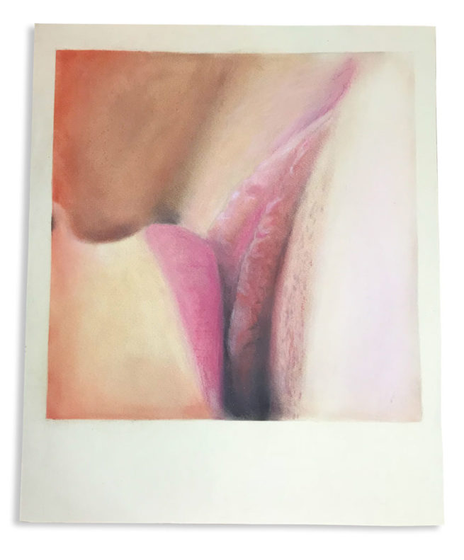 Polaroid 7, Carine Bovey, draw with makeup