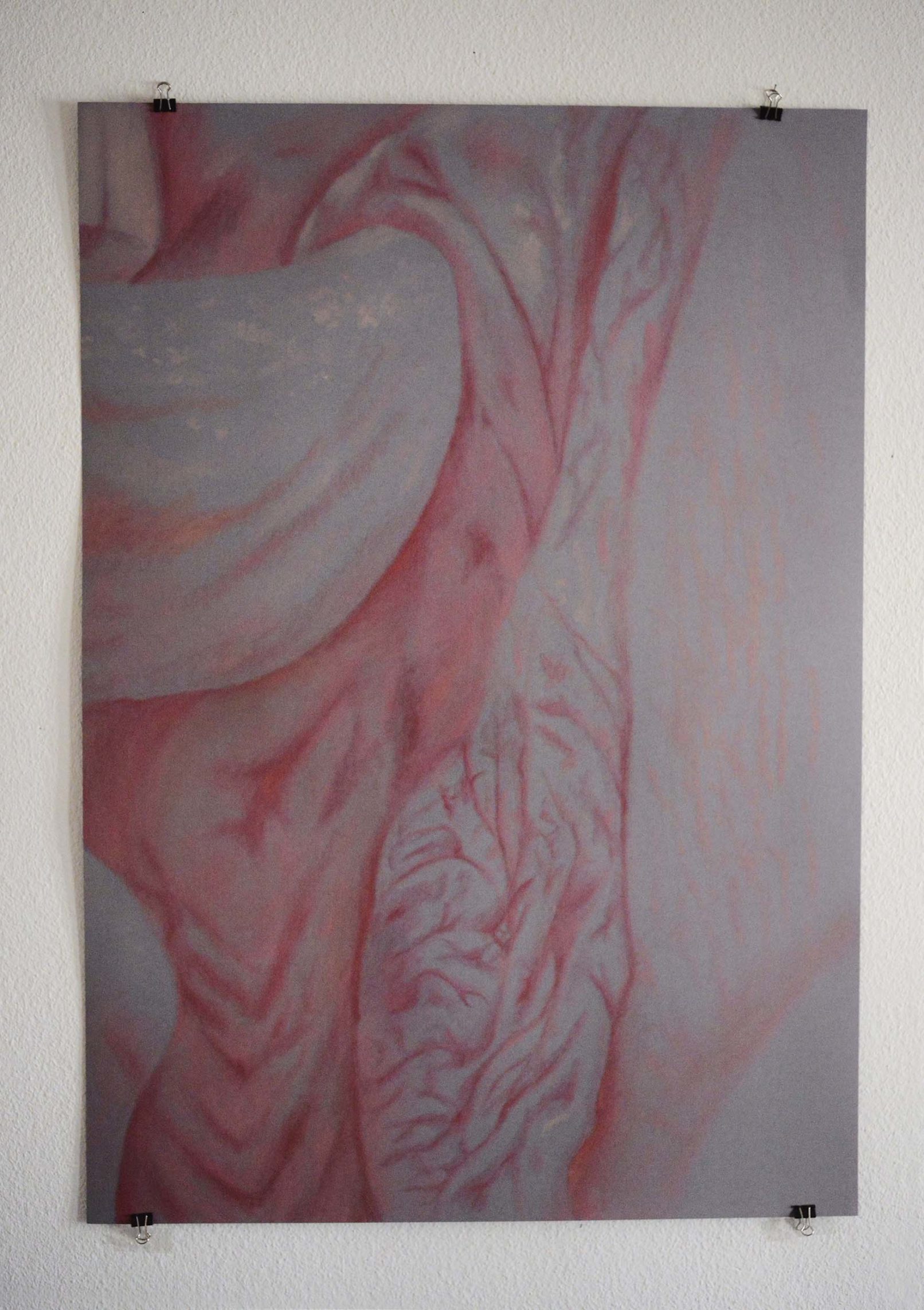 Pink Champagne, Carine Bovey, swiss artist, makeup on paper, L'automne d'Aubépine, eyeshadow on paper, contemporary art, artiste suisse